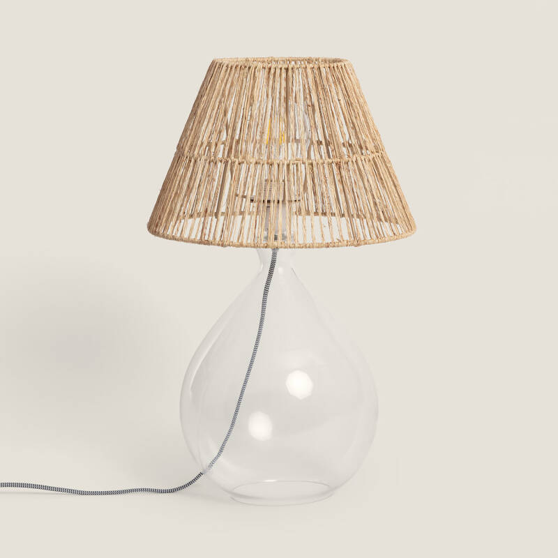 Lampe à Poser Jute et Verre Aurora