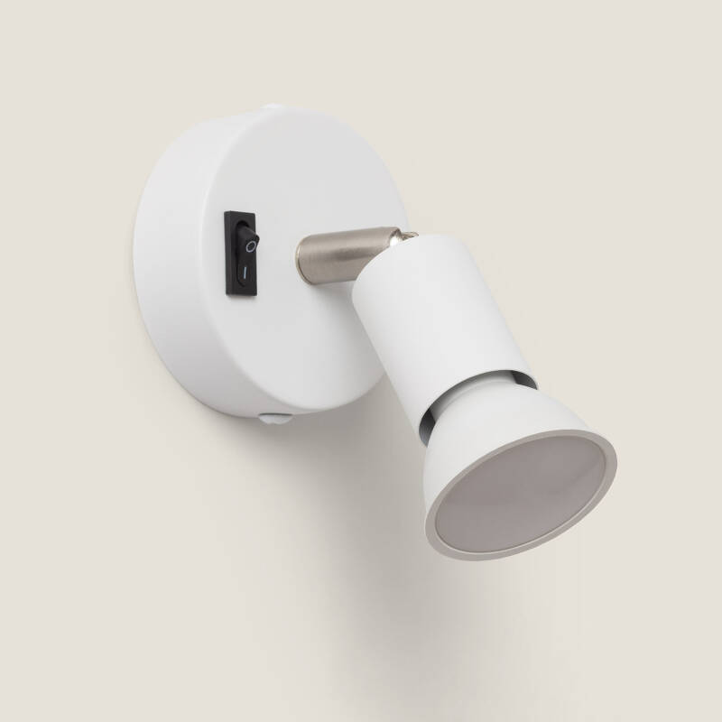 Applique Orientable Aluminium Oasis 1 Spot Blanc avec Interrupteur