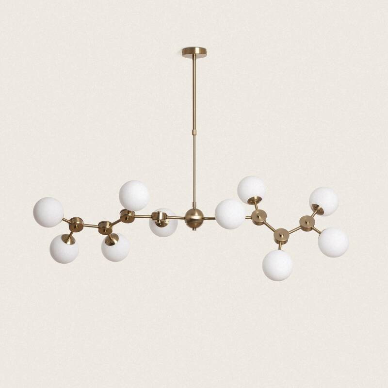 Plafonnier Métal et Verre Moonlight Brass Large 10 Spots