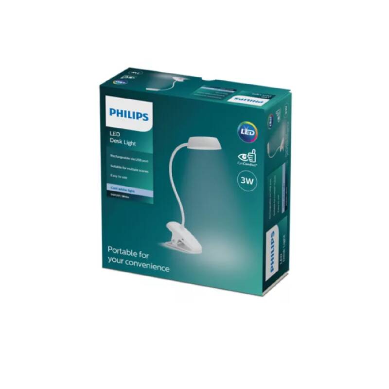 Lampe de Bureau LED Flexo Philips Donutclip