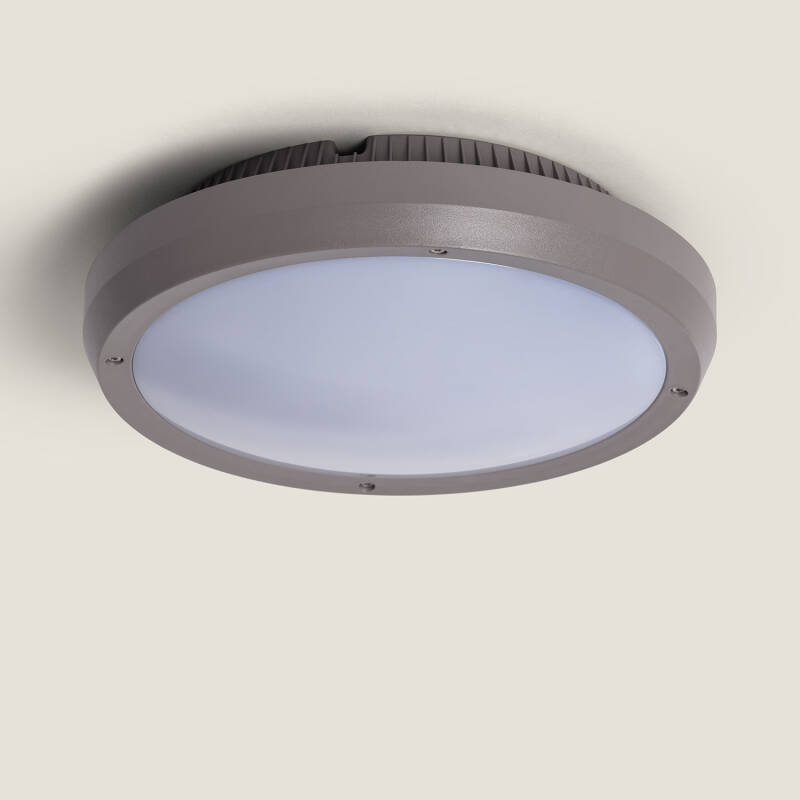 Plafonnier Rond Extérieur Curio IP65 Gris Ø300 mm