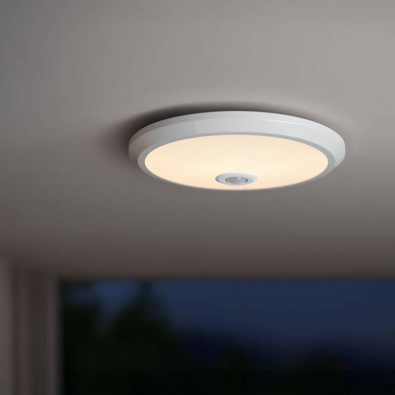 Plafonnier LED 20W avec Détecteur de Mouvement PIR et Crépusculaire Design Ø295 mm