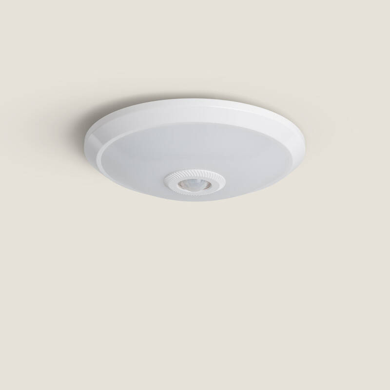 Plafonnier LED 8W avec Détecteur de Mouvement PIR et Crépusculaire Design Ø240 mm